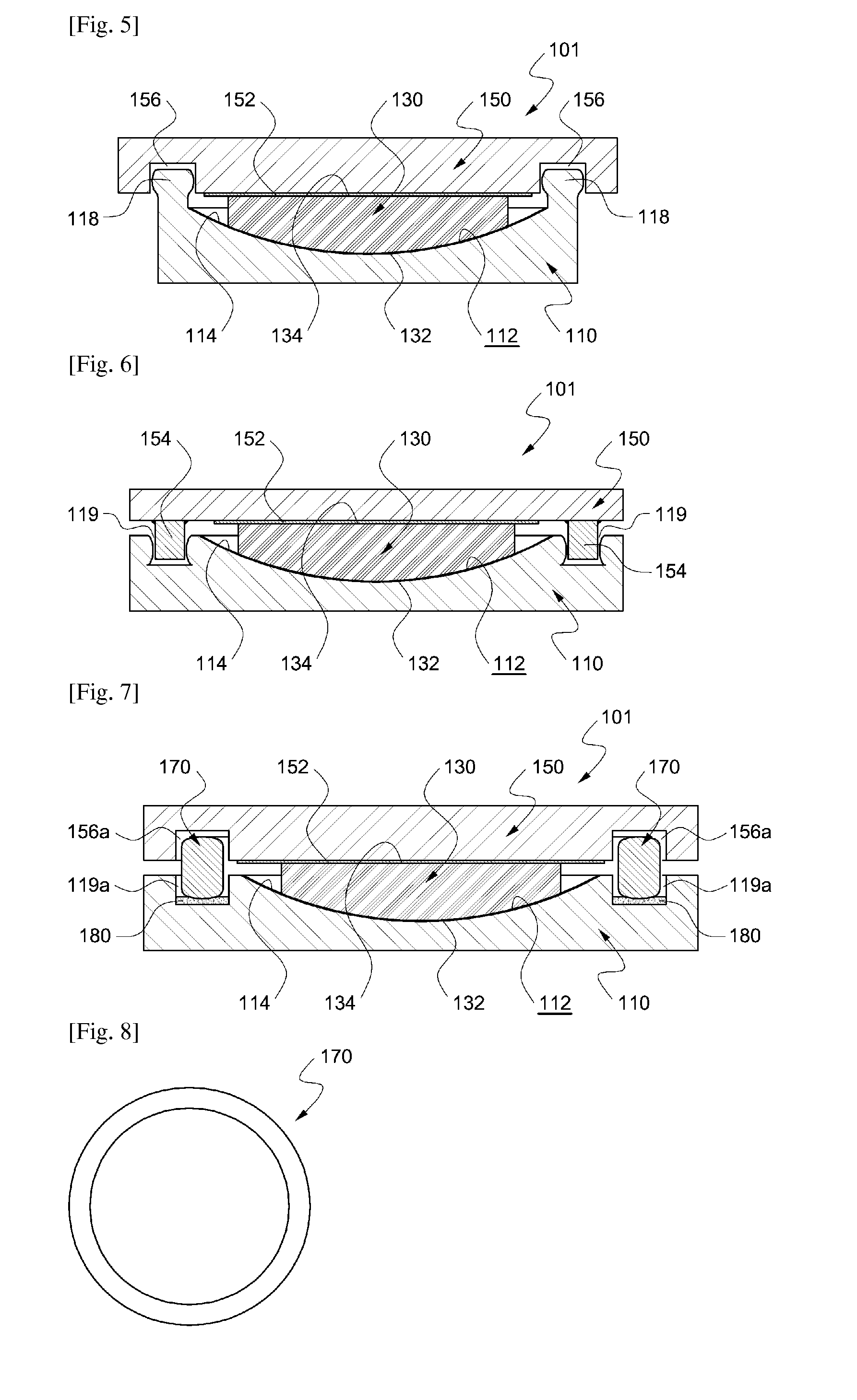 Spherical bearing and plastic block with spherical surface for the same