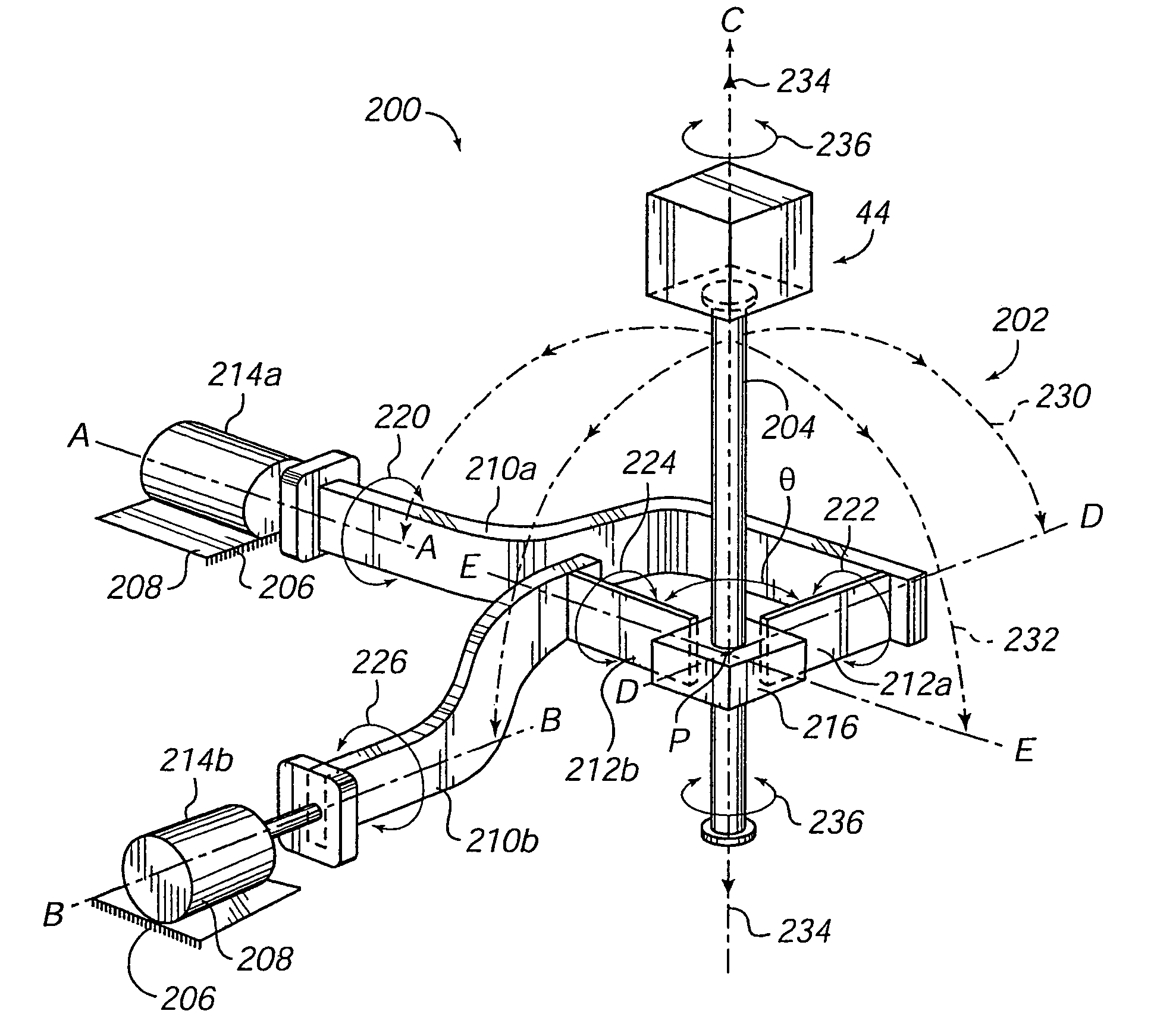 Computer interface apparatus including linkage having flex