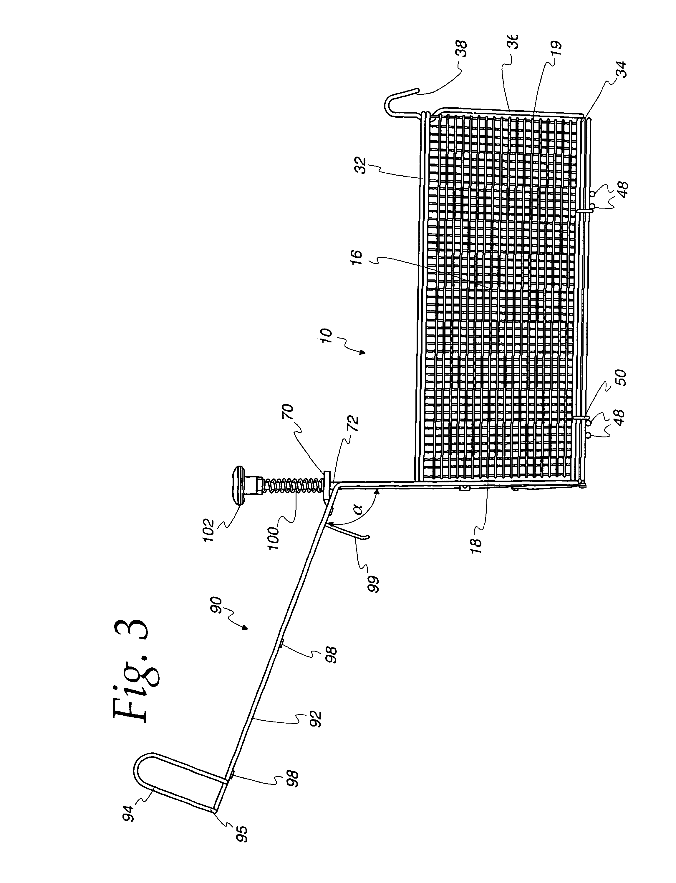 Fry basket for processing of bulk food items and method
