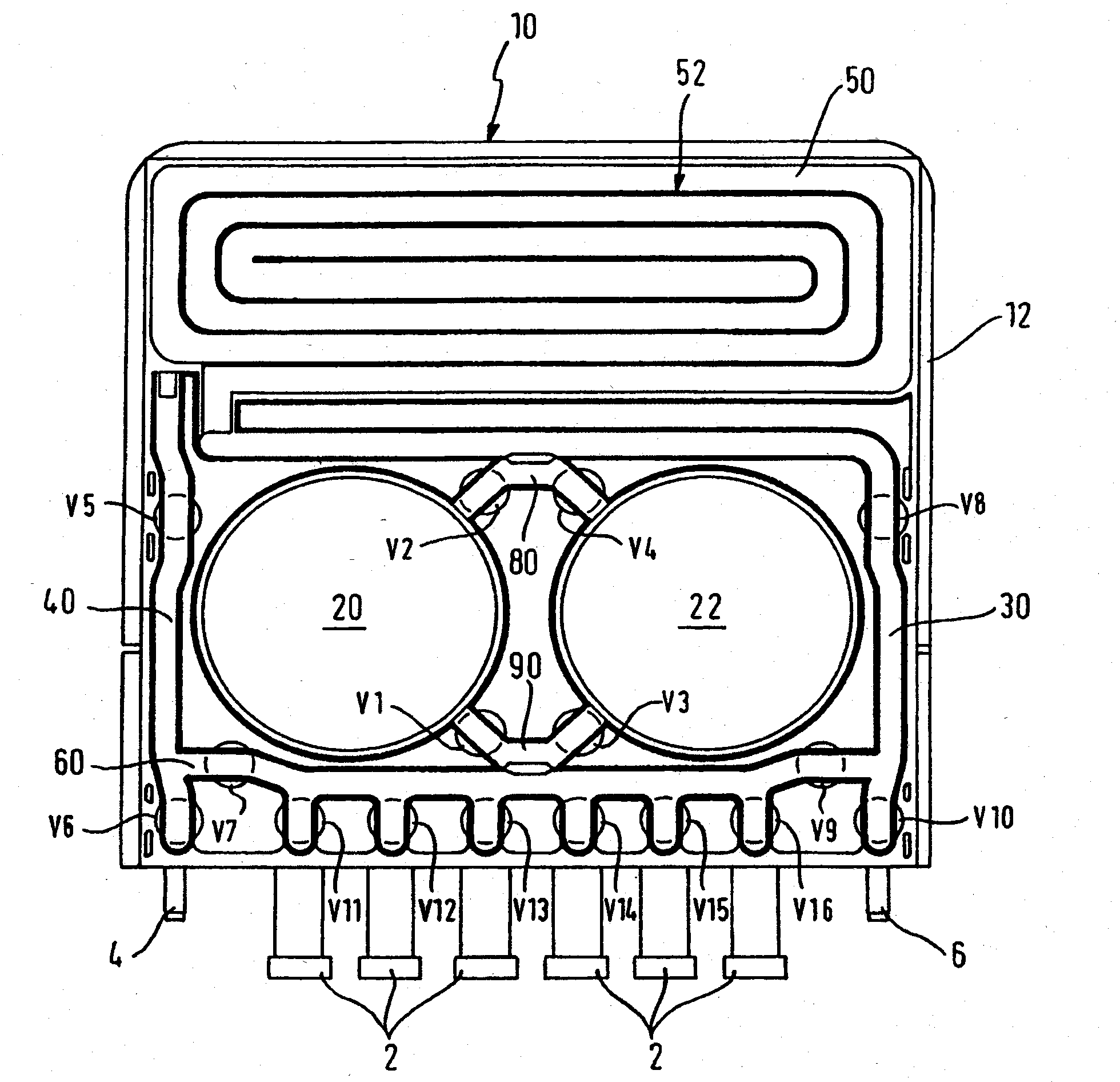 Cartridge for conveying fluids, particularly dialysis fluids