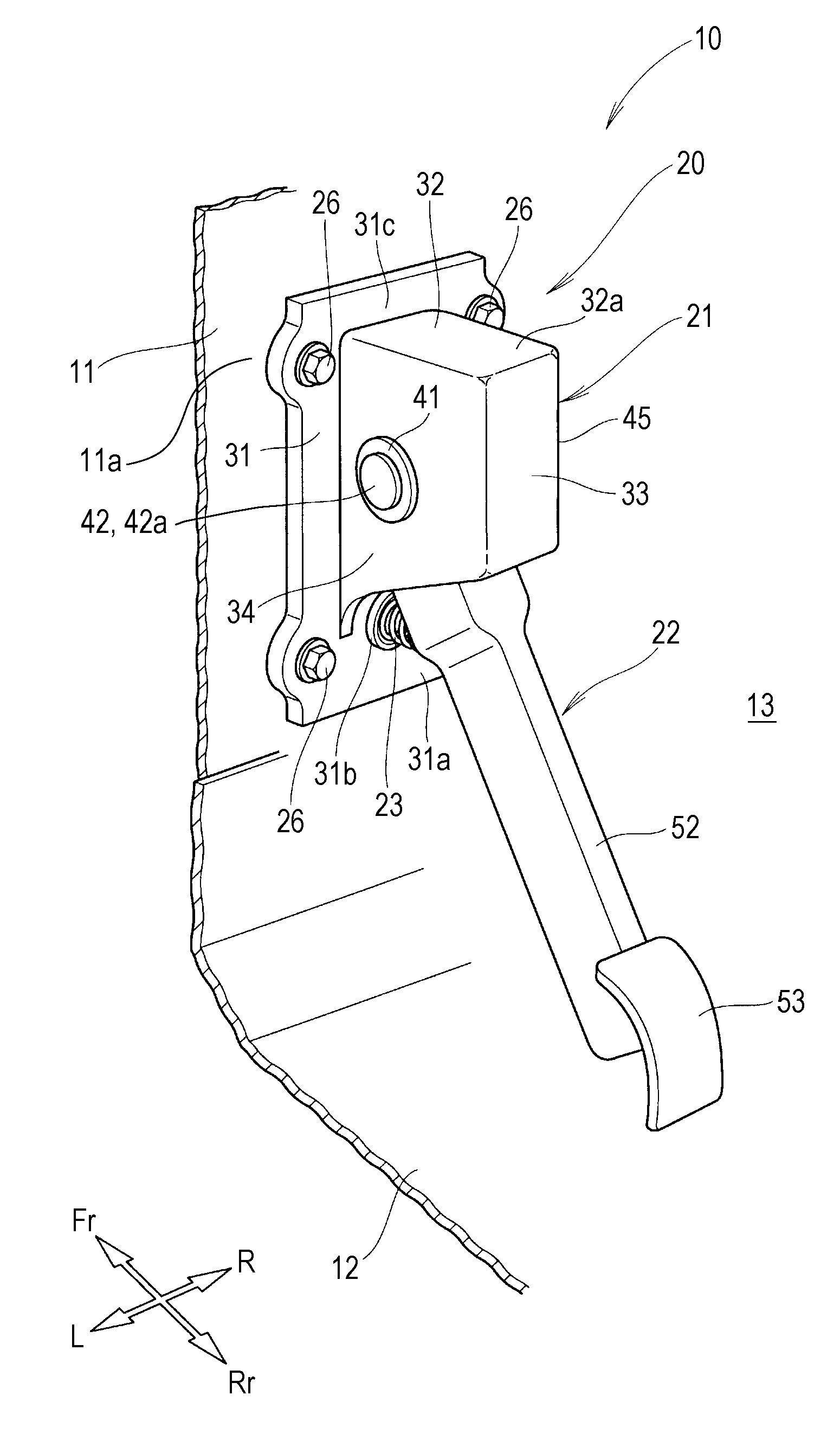 Control pedal assembly