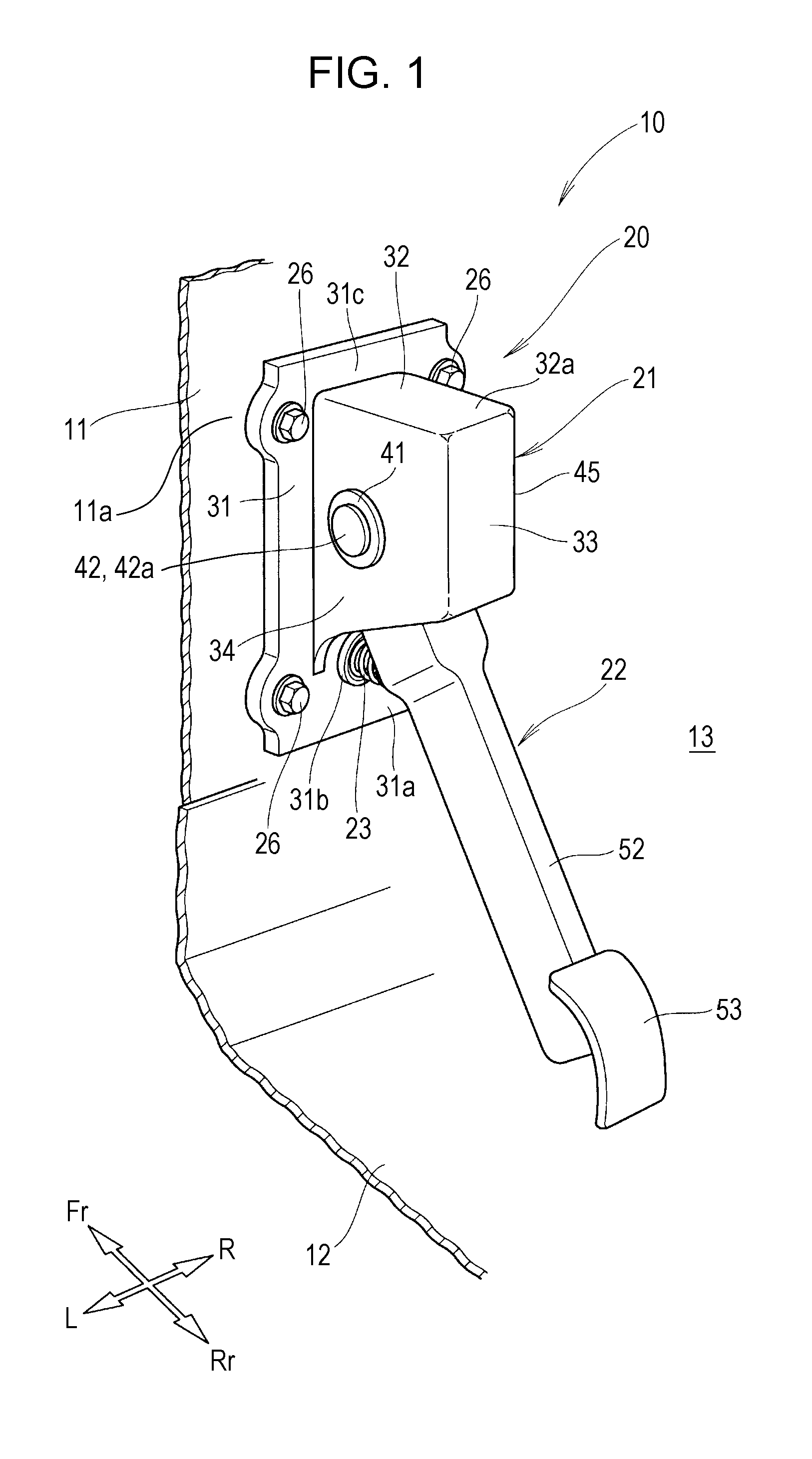 Control pedal assembly