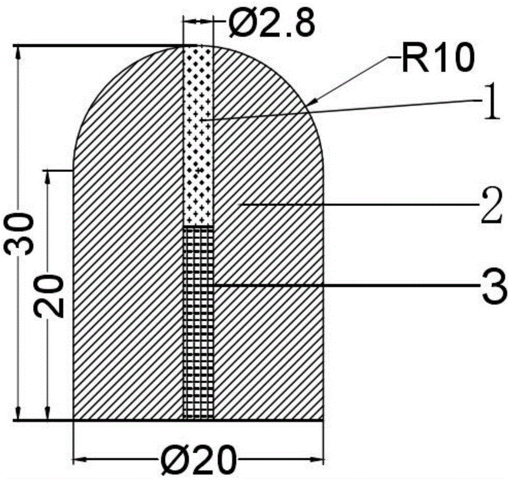 Manufacturing method of diamond sandwich-type enhanced tungsten carbide composite spherical crown button