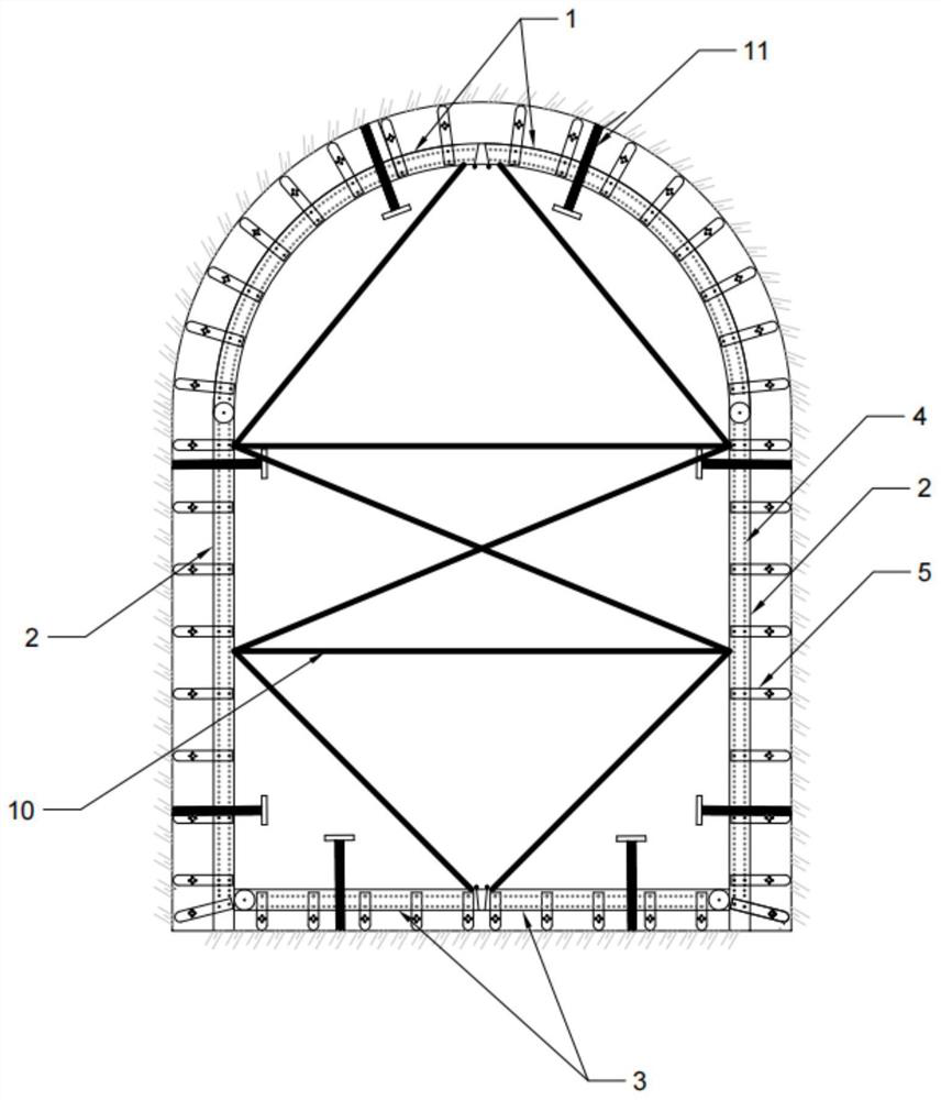 Folding adjustable positioning and guiding device for tunnel excavation drilling and using method of folding adjustable positioning and guiding device