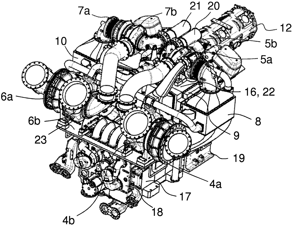 Multi-cylinder piston engine