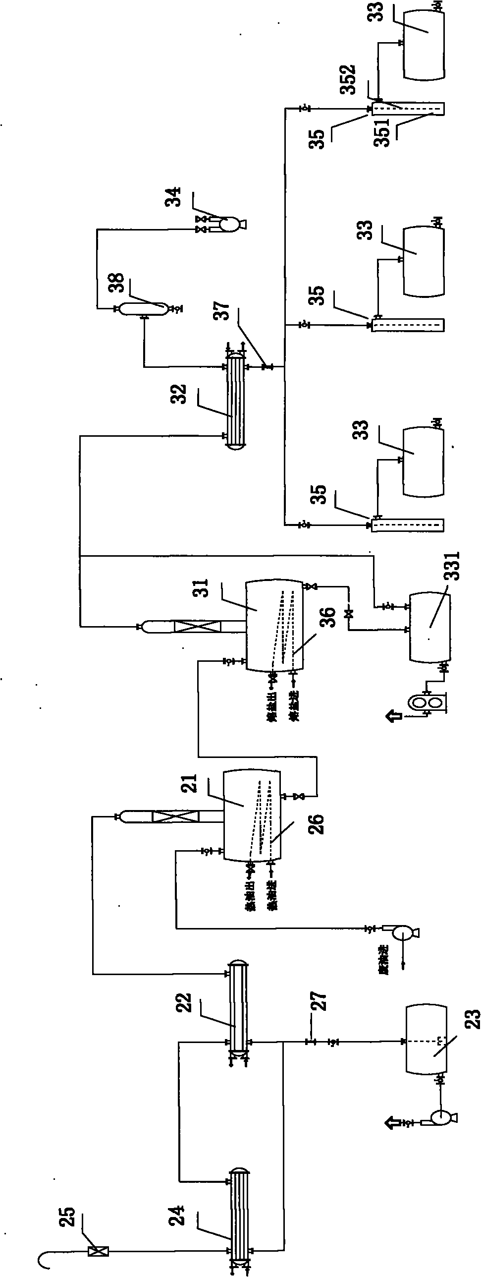 Recovery system for reclaimed lubricating distillate oil and recovery processing method