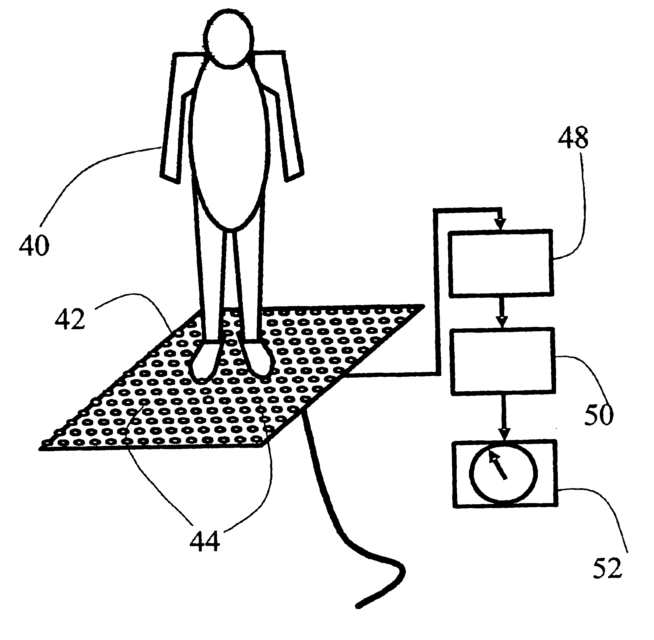 Detection of signs of attempted deception and other emotional stresses by detecting changes in weight distribution of a standing or sitting person