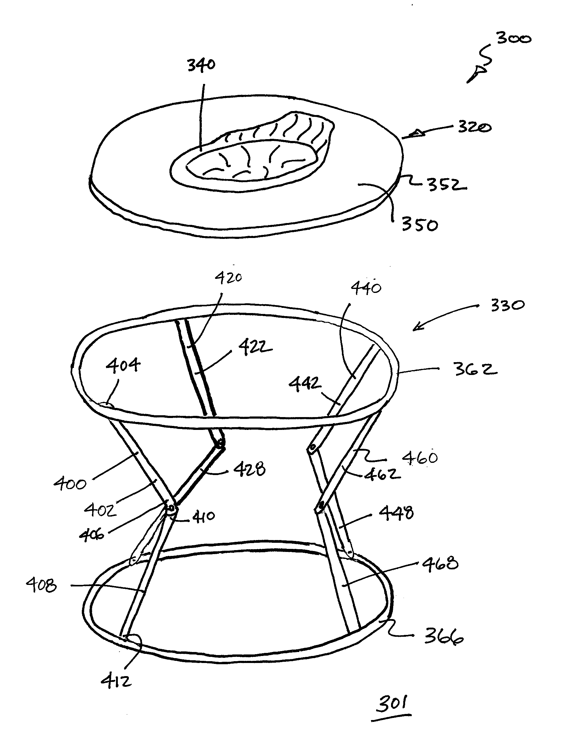 Infant Support Structure with Supported Seat