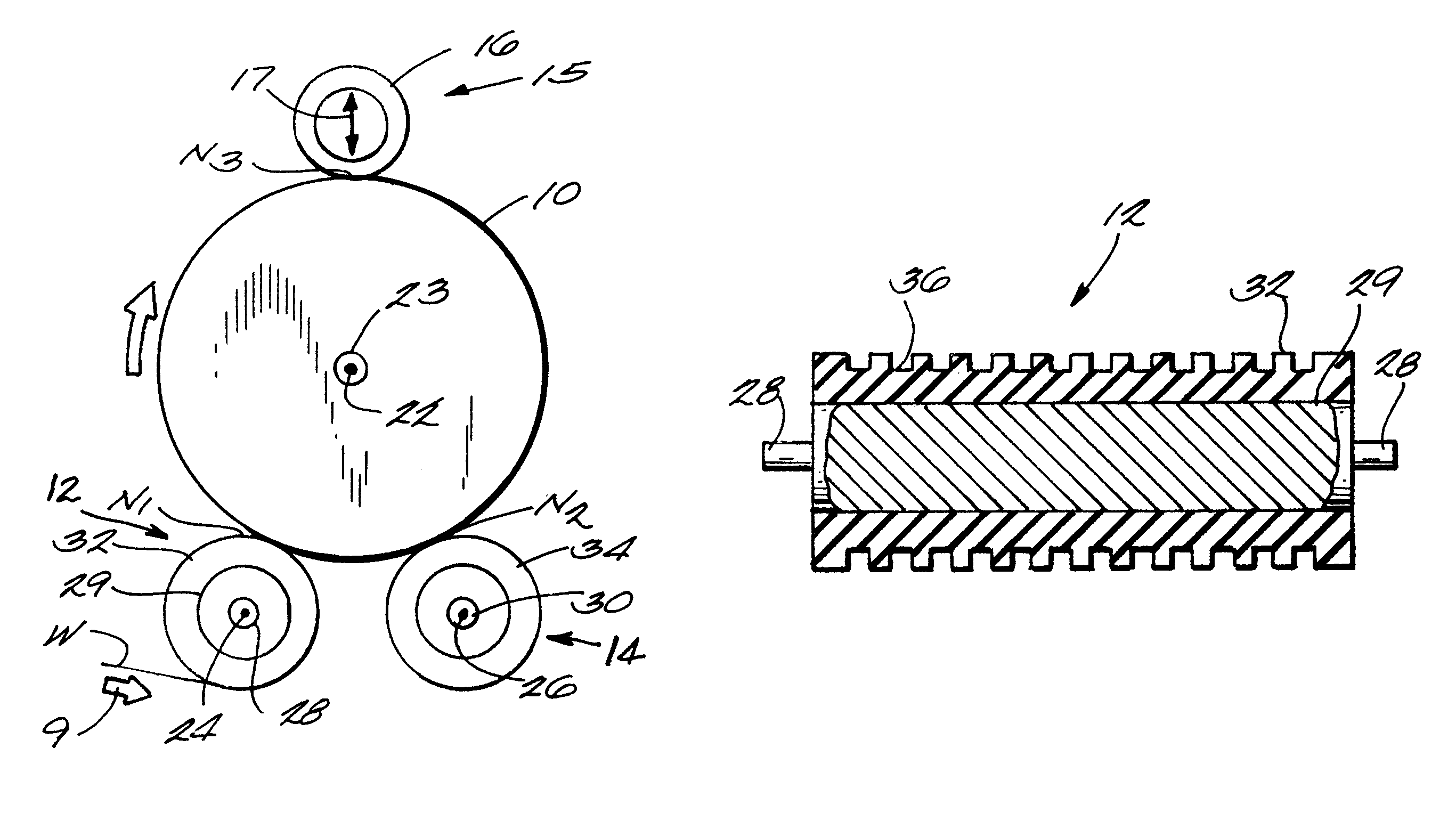Support or pressure roll for a paper roll winder