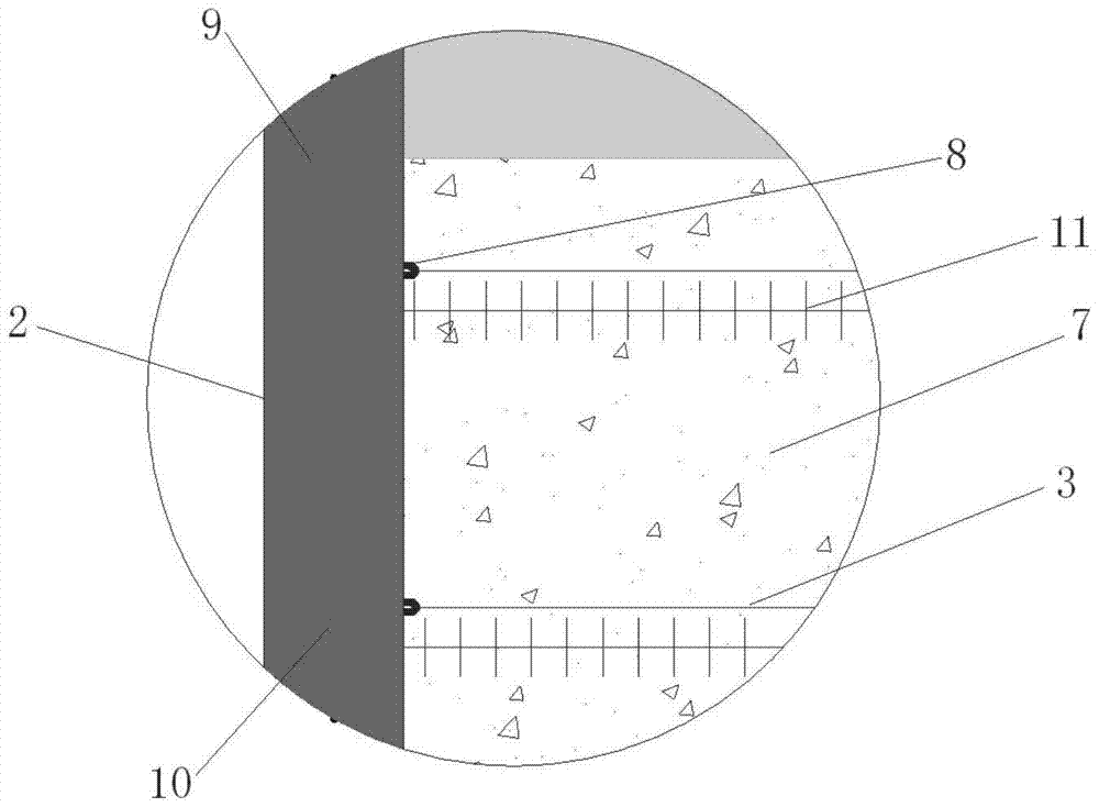 An anti-sliding key-steel pipe pile composite structure and method for repairing collapsed subgrade