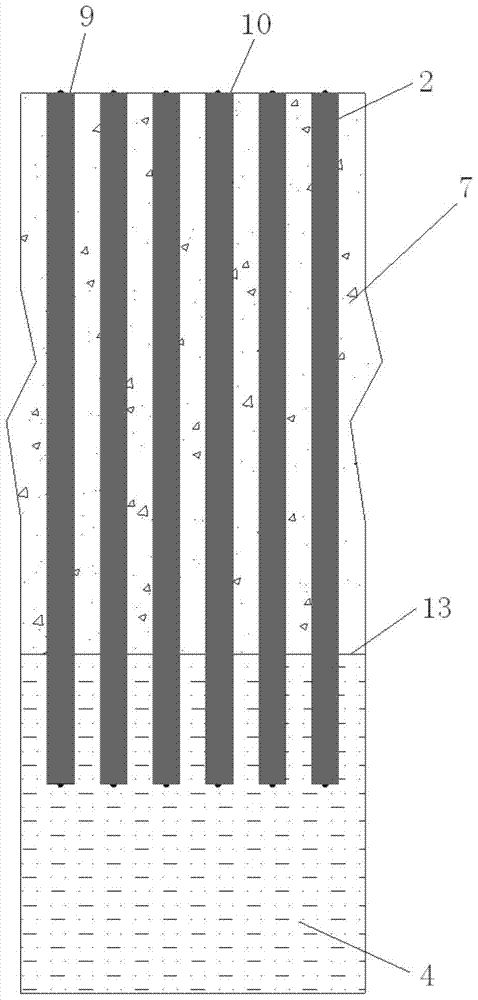 An anti-sliding key-steel pipe pile composite structure and method for repairing collapsed subgrade