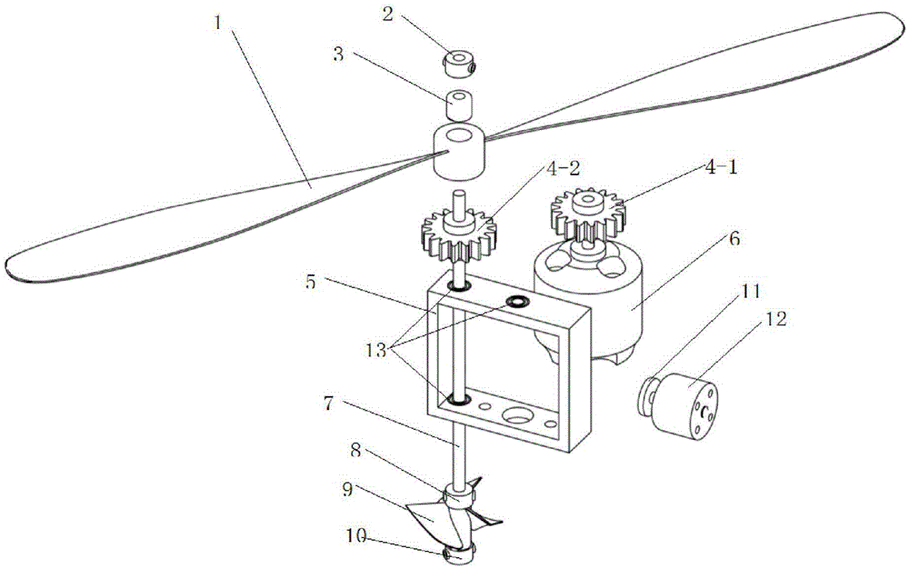 Amphibious power propulsion device suitable for sea and air and multi-axis aircraft