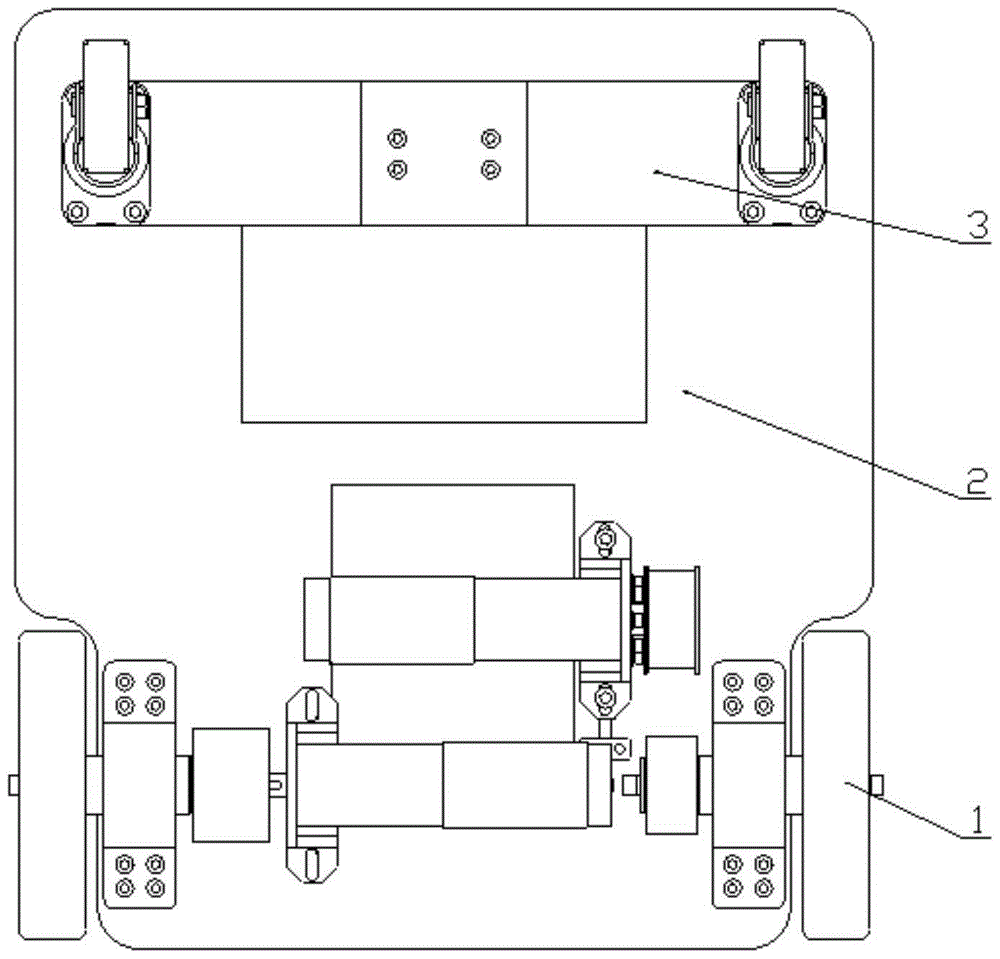 Four-wheel trolley chassis structure with suspension