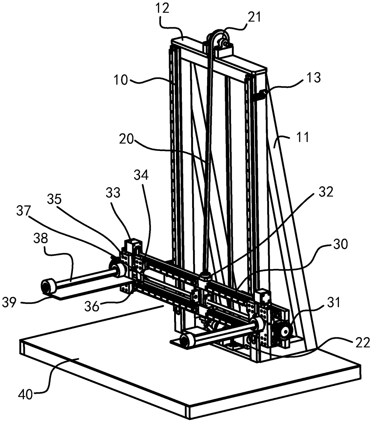 A drop test machine for automotive exterior parts