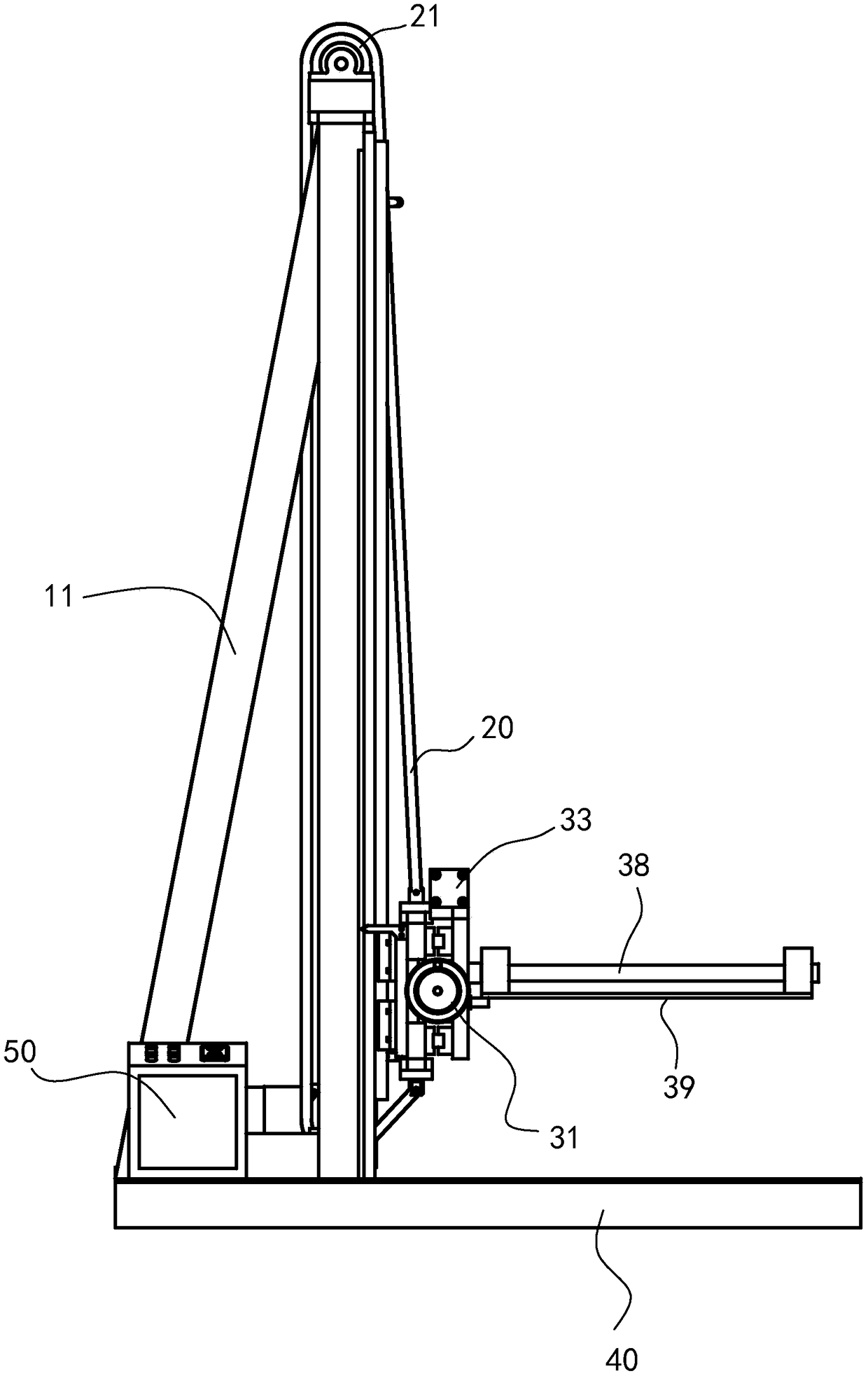 A drop test machine for automotive exterior parts