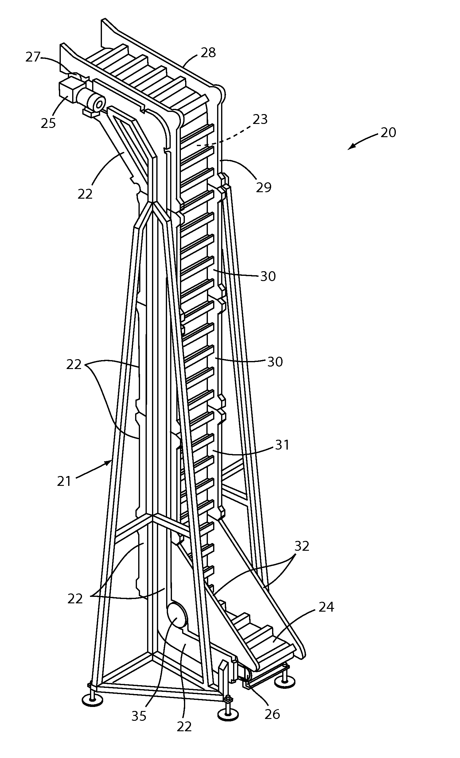 Food conveyor with removable retaining walls