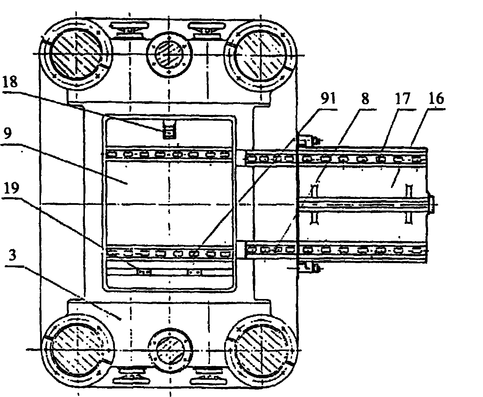 Lower mold positioning and locking device for fire-resistant brick forming hydraulic machine mold