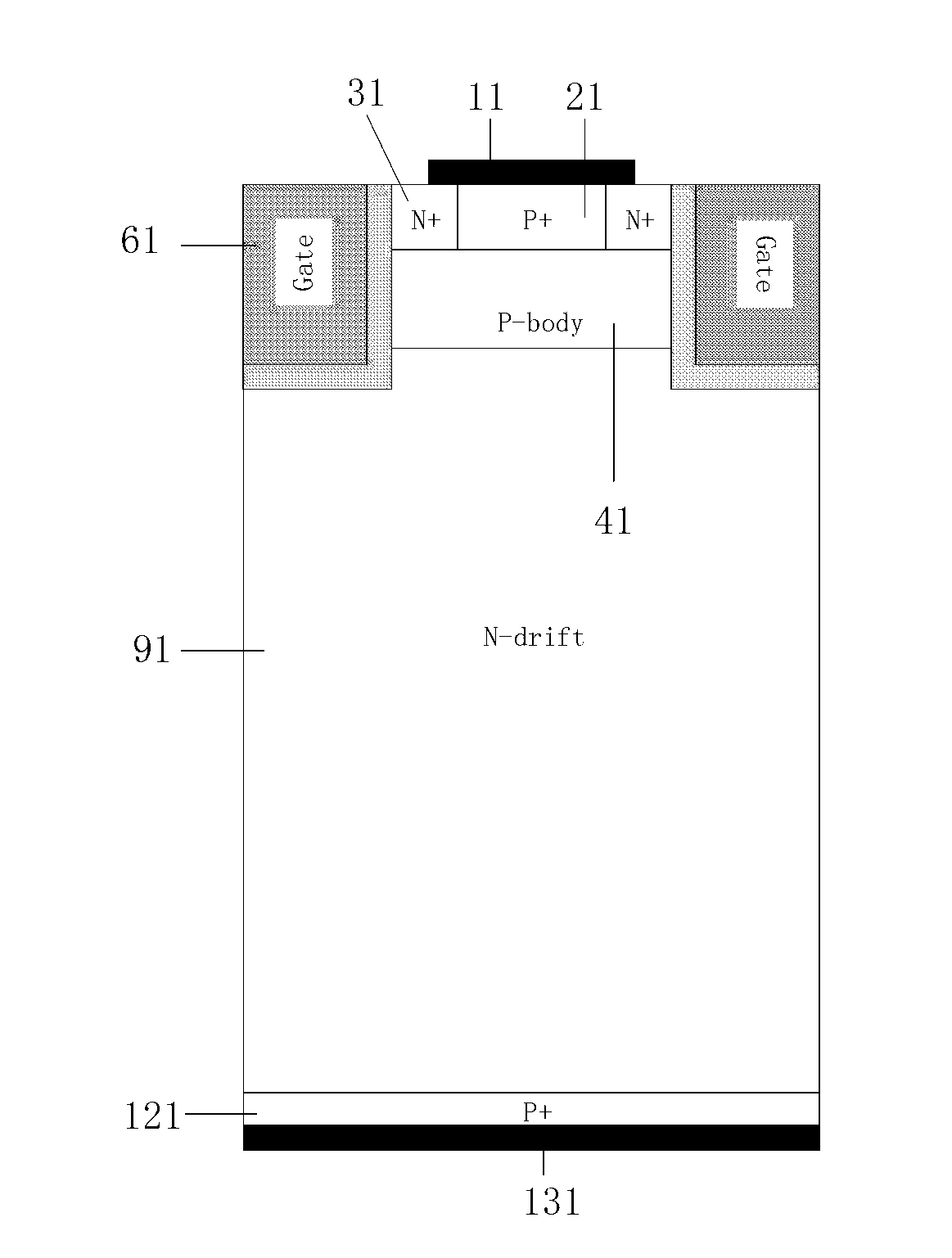 Reverse block (RB)-insulated gate bipolar transistor (IGBT) device provided with double-faced field stop with buried layers