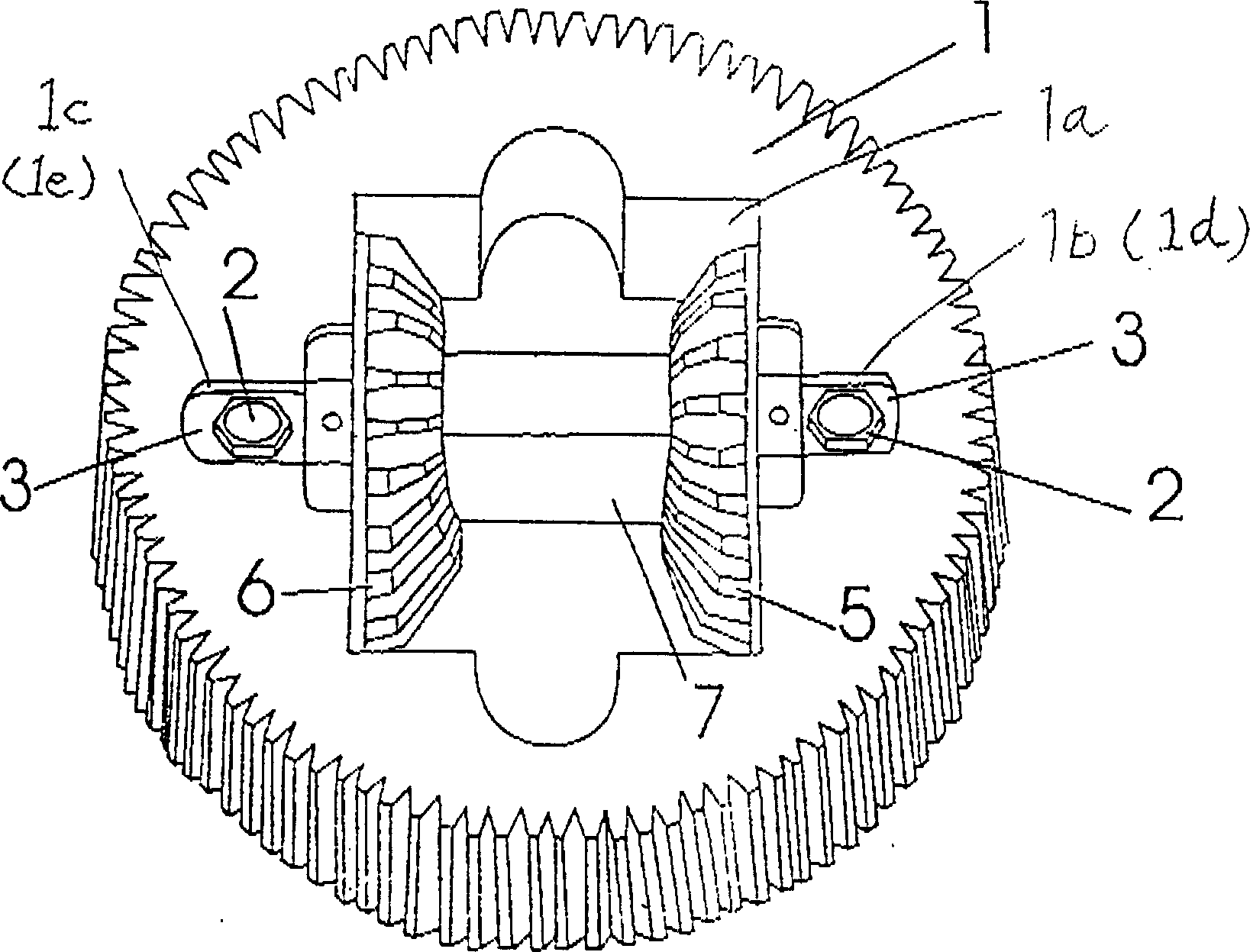 Manufacturing process of differential gear