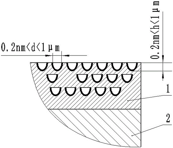 Indium magnesium concave microcrystalline composite layer