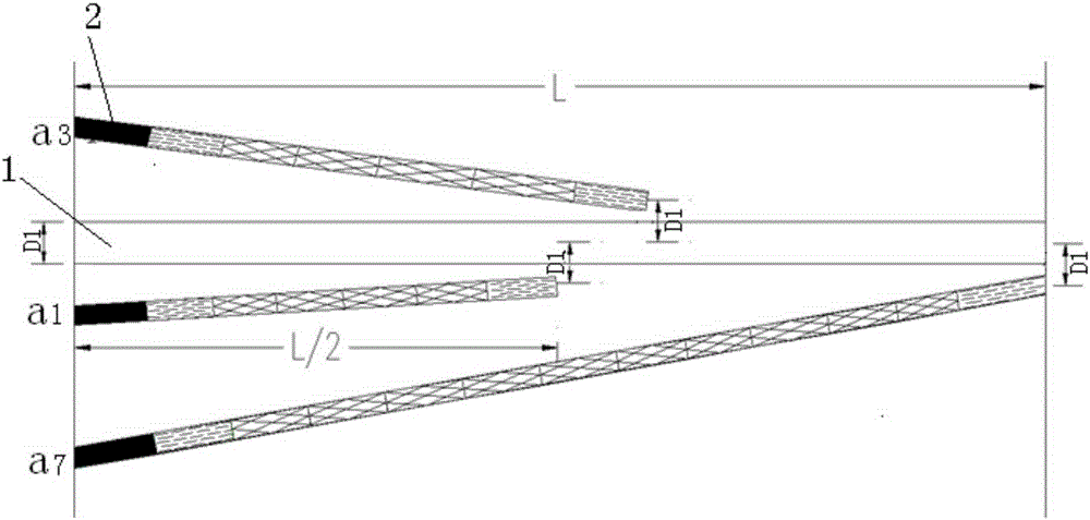 Medium-depth hole large-section combined cutting blasting structure and method