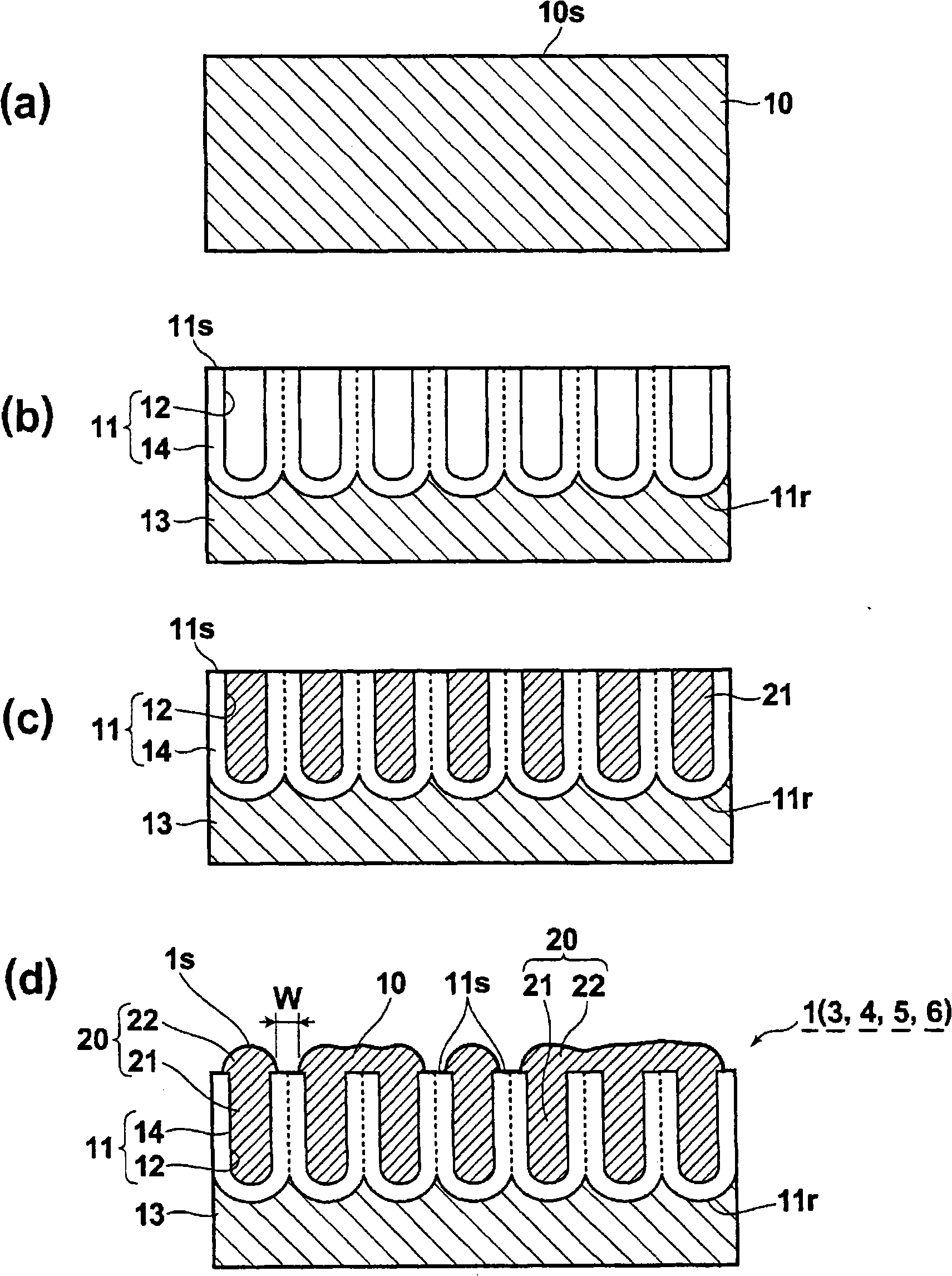 Microstructures, method for producing microstructures, and optical field amplifying device