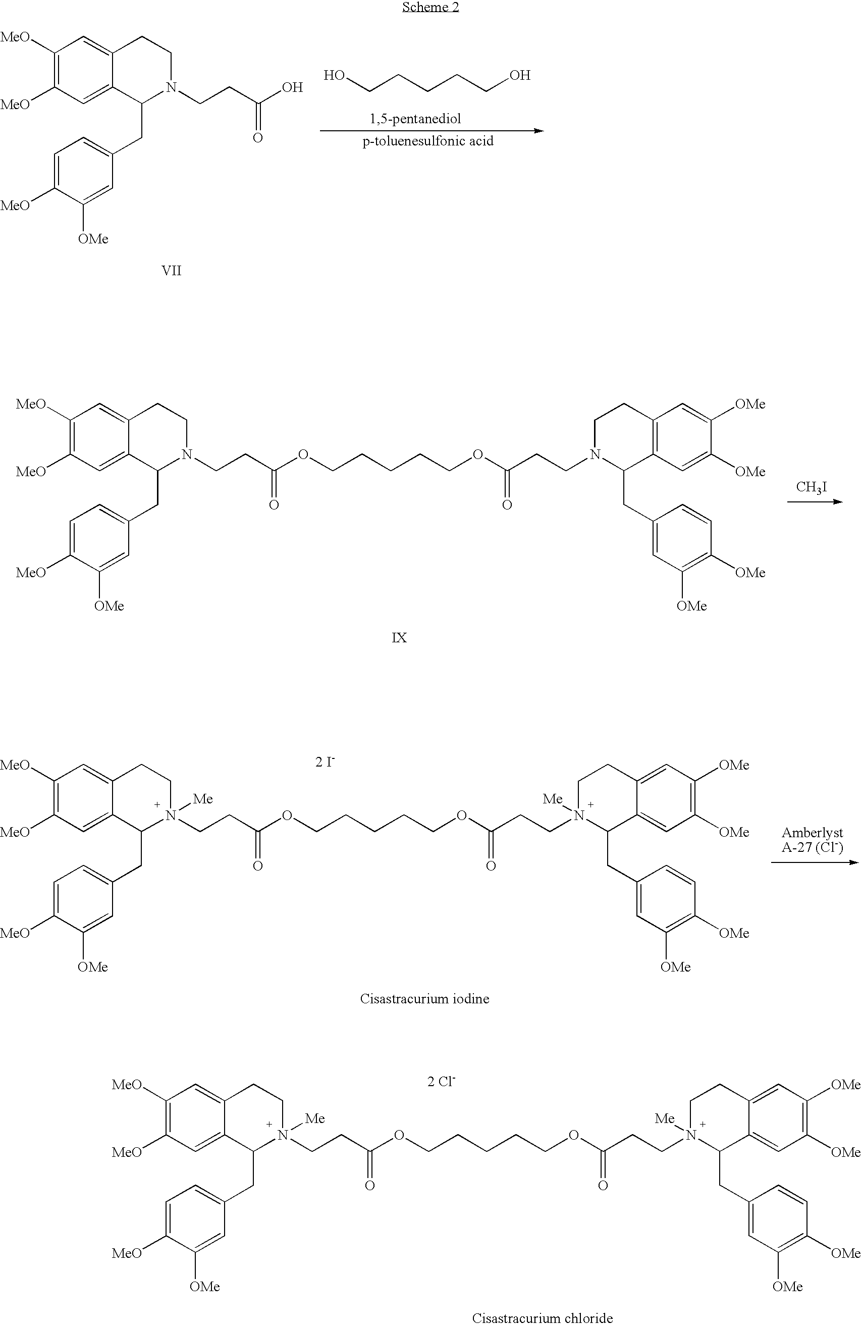 Process for producing cisatracurium and associated intermediates