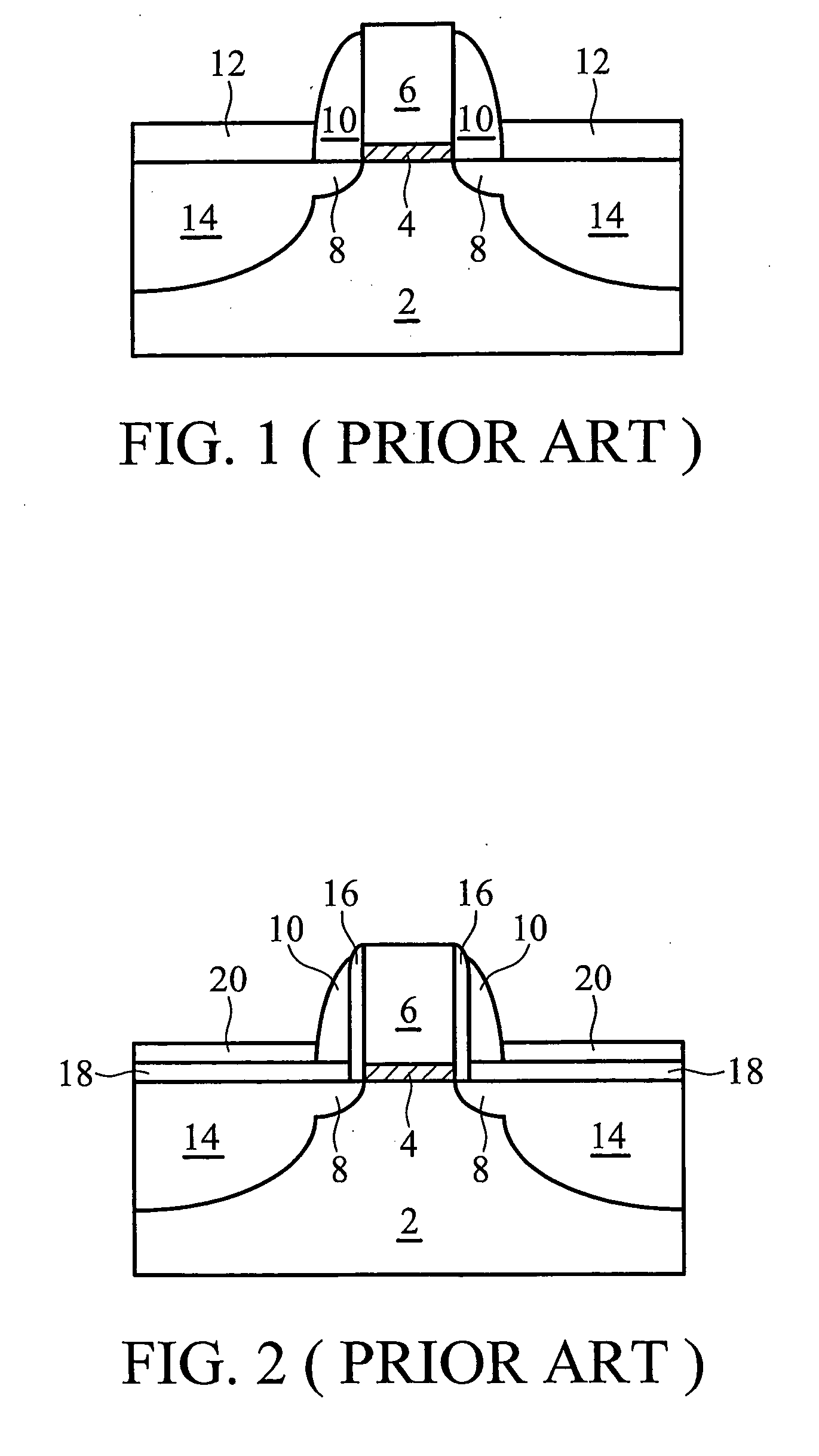 CMOS device with raised source and drain regions