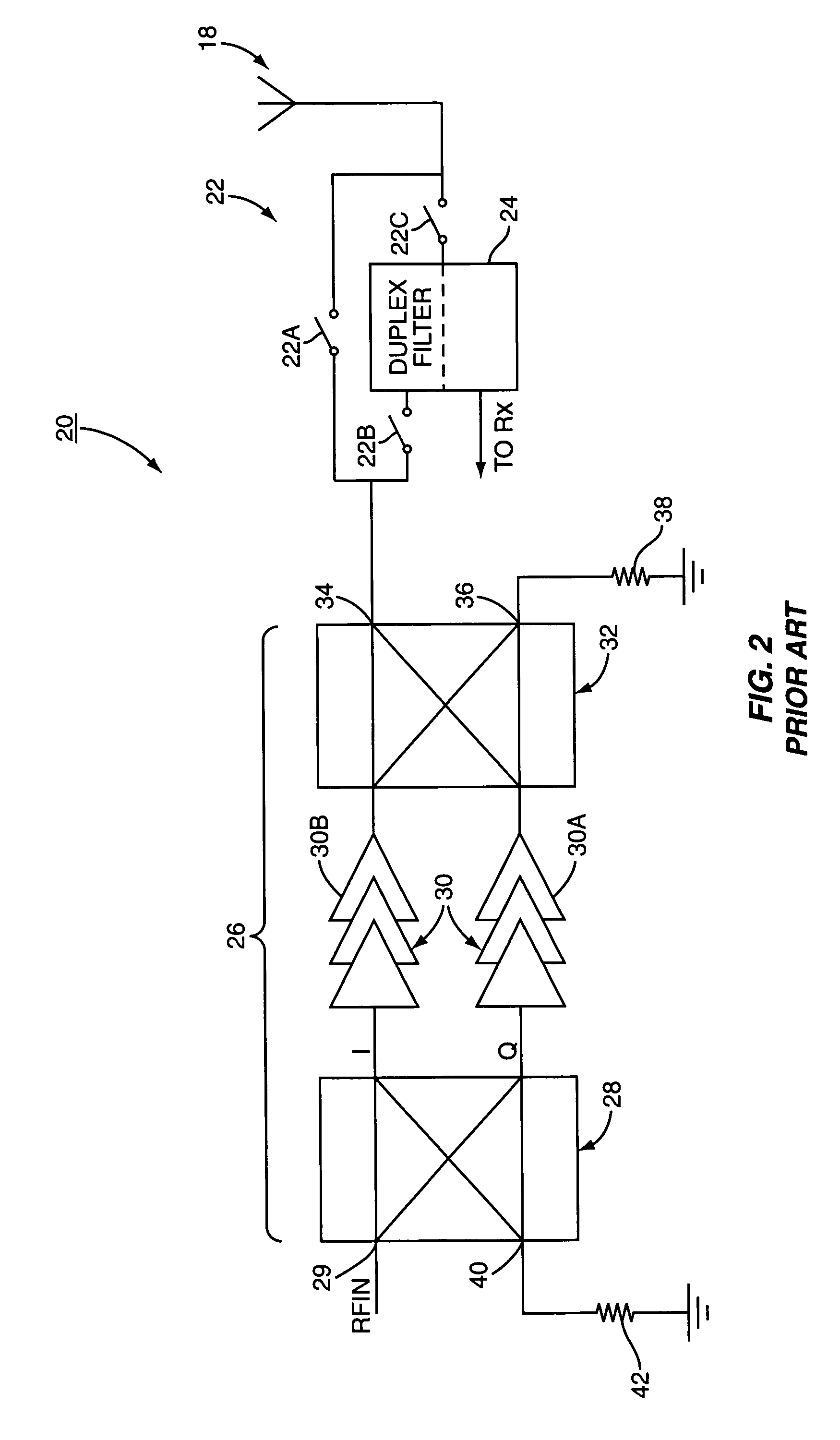 Power amplifier output switch using hybrid combiner