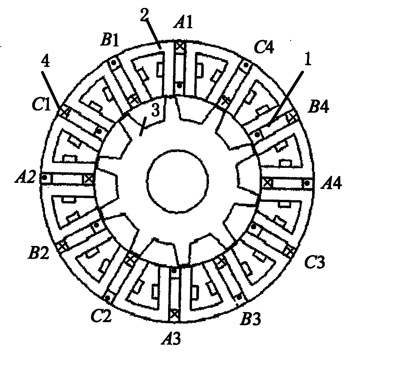 Electro-magnetic flux switching motor
