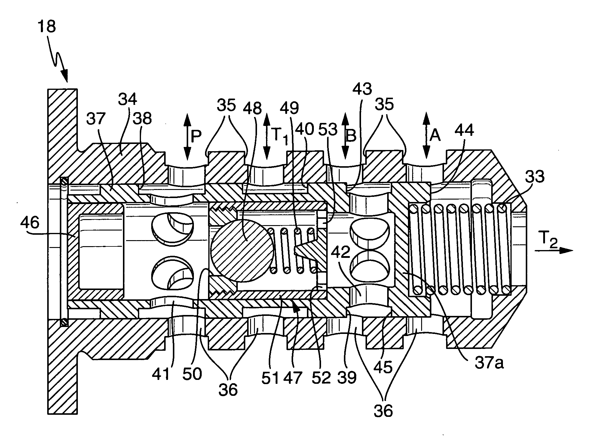 Control valve for a device for changing the control times of an internal combustion engine
