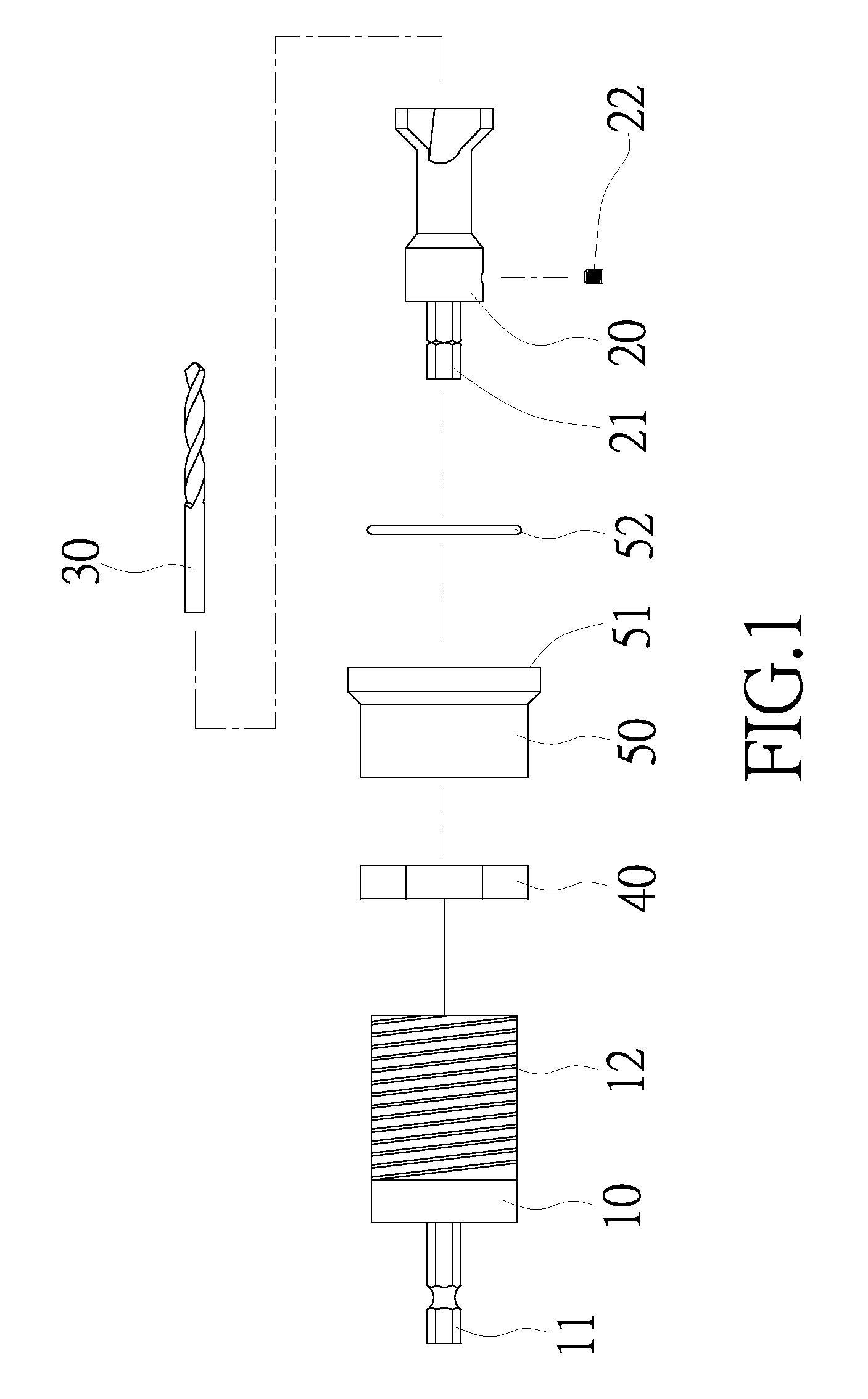 Drilling bit with the depth-limiting and angle-leading function for the carpenter's work