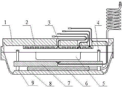 Liquid medicament thermostat for blood collecting and transfusion machine