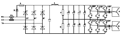 Main circuit structure of 1140V permanent magnet direct drive inverter-fed motor integrated machine