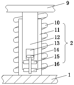 Damping device for coal mining machine base