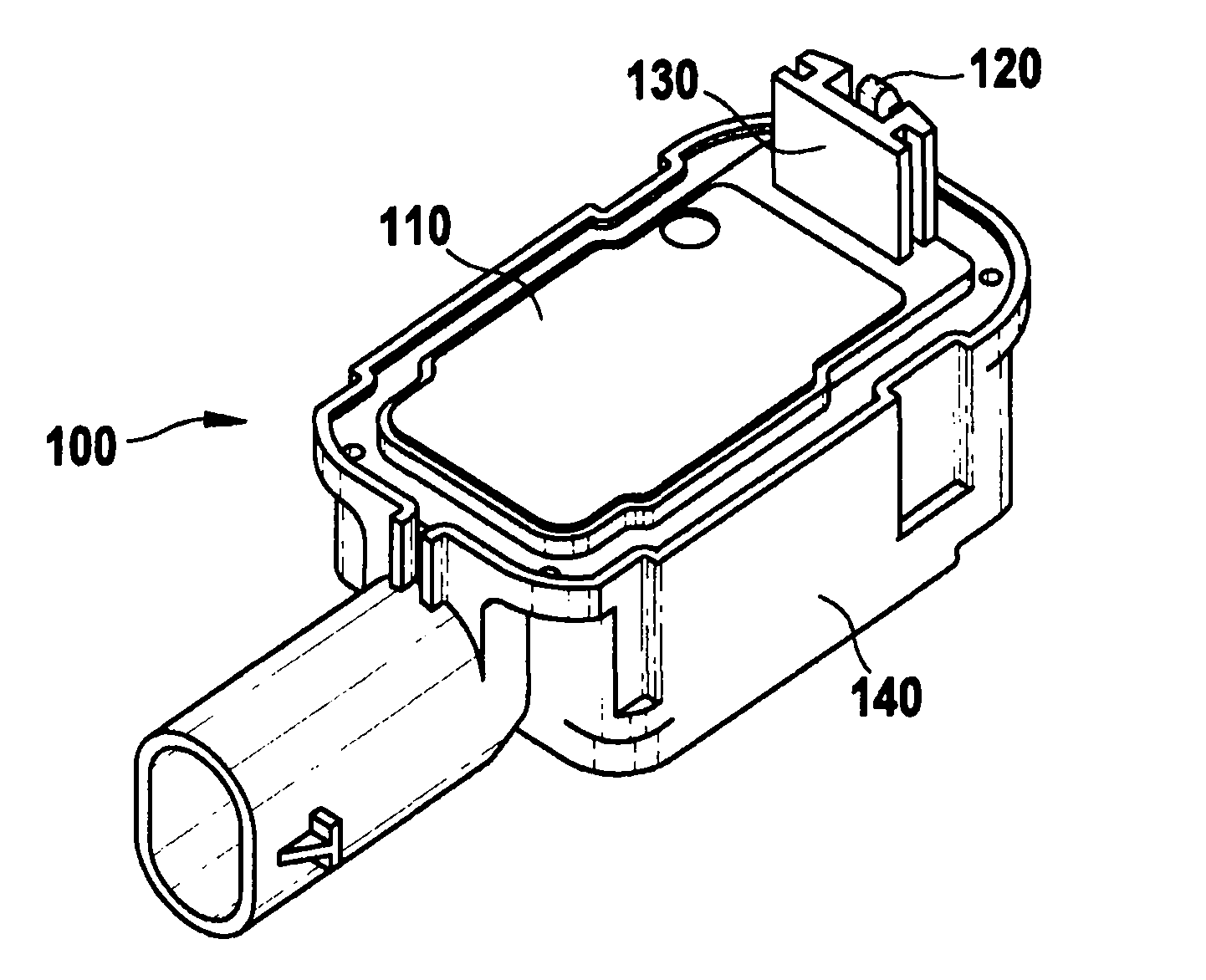 Fastening device and method for fastening an element in a key-hole shaped cut-out of a wall