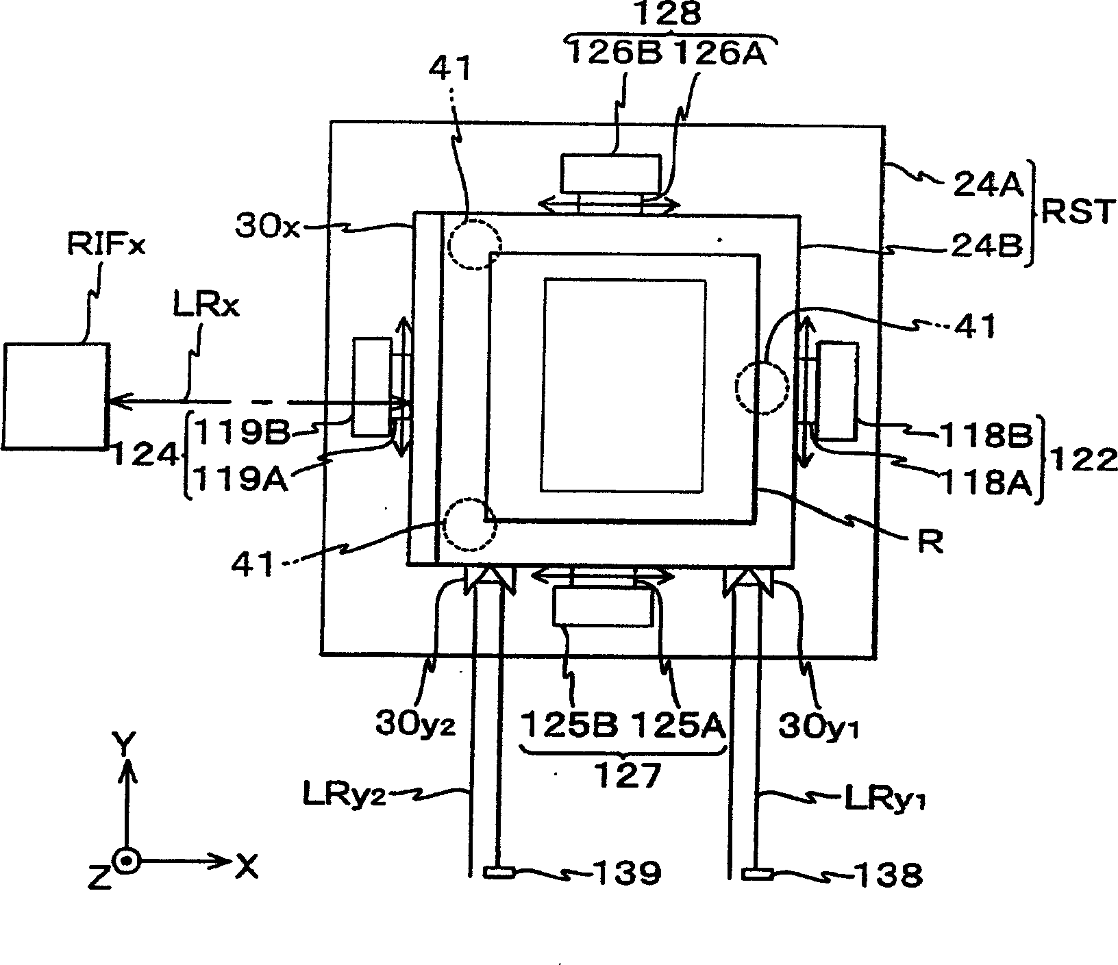 Damping device, flat table device and exposuring device
