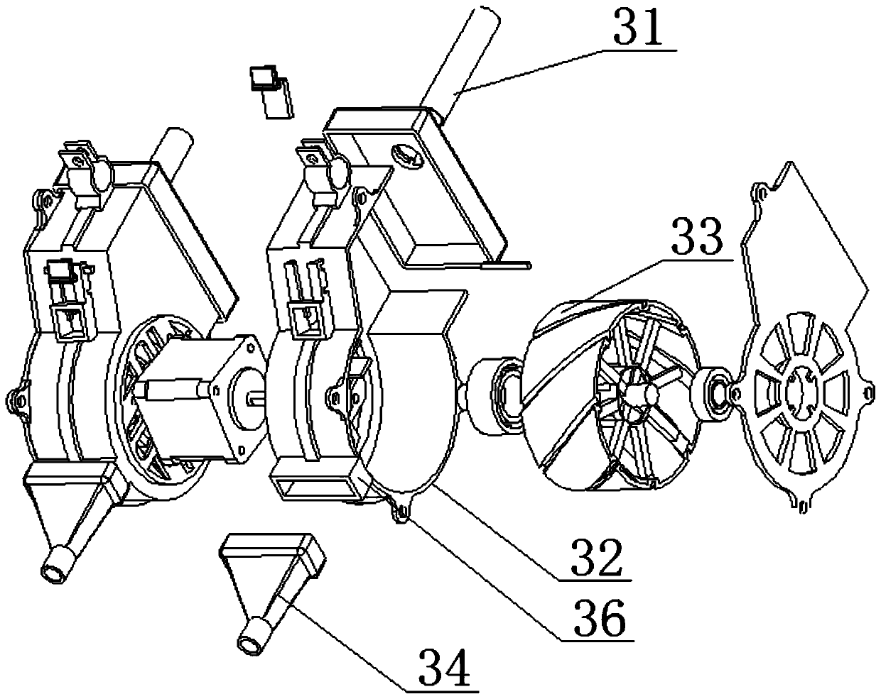 A near-ground aerial precision sowing device for spherical small particle size seed crops