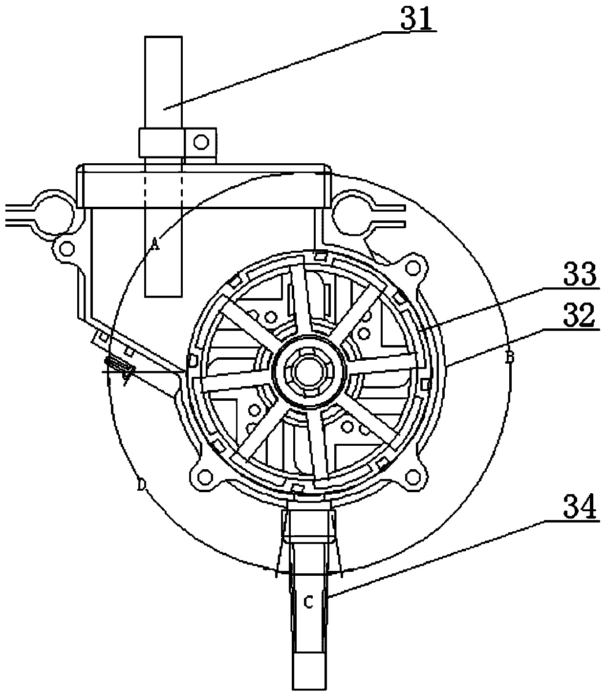 A near-ground aerial precision sowing device for spherical small particle size seed crops