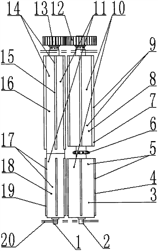 Straw pulling and ear picking mechanism of vertical corn harvester header