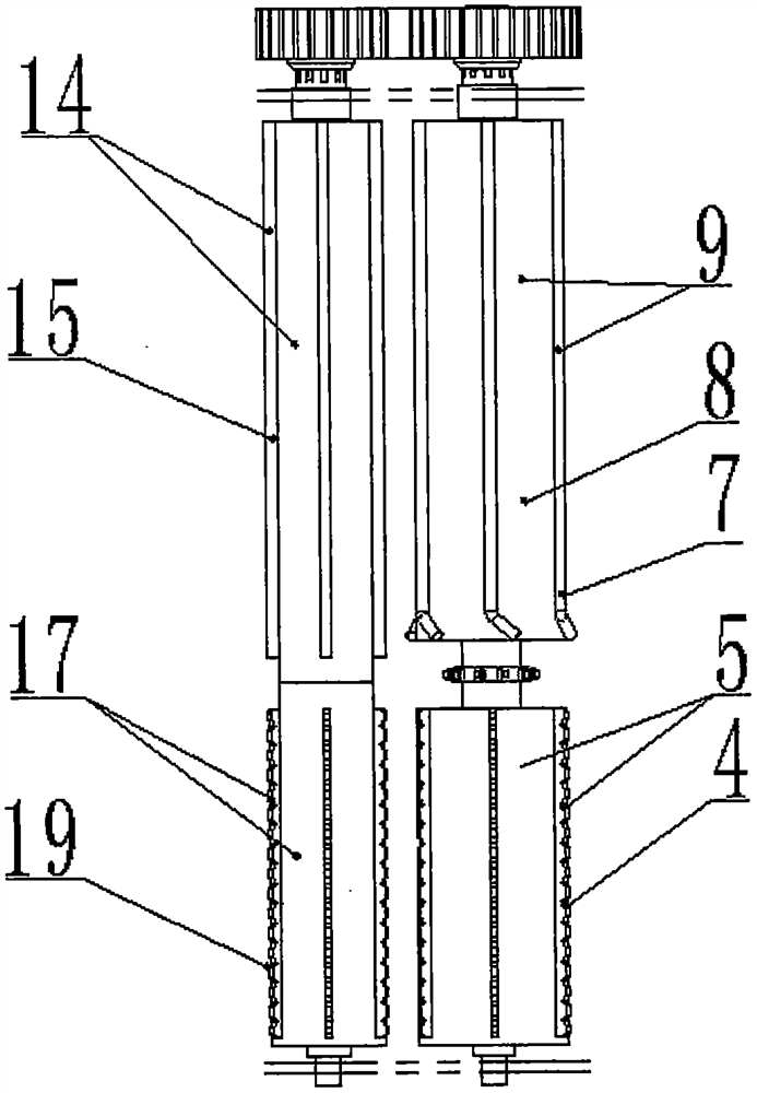 Straw pulling and ear picking mechanism of vertical corn harvester header