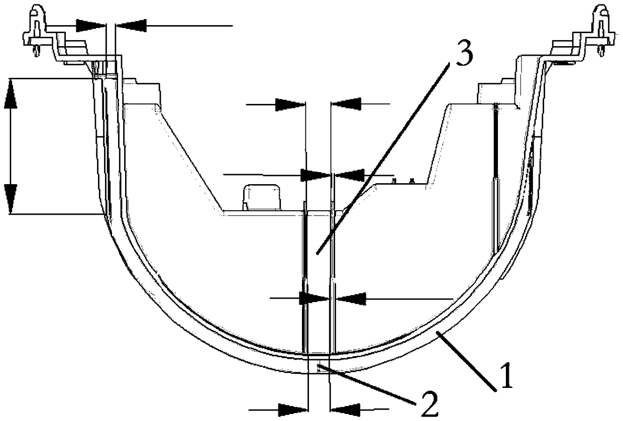 Novel flow guide groove structure for cabinet inner machine
