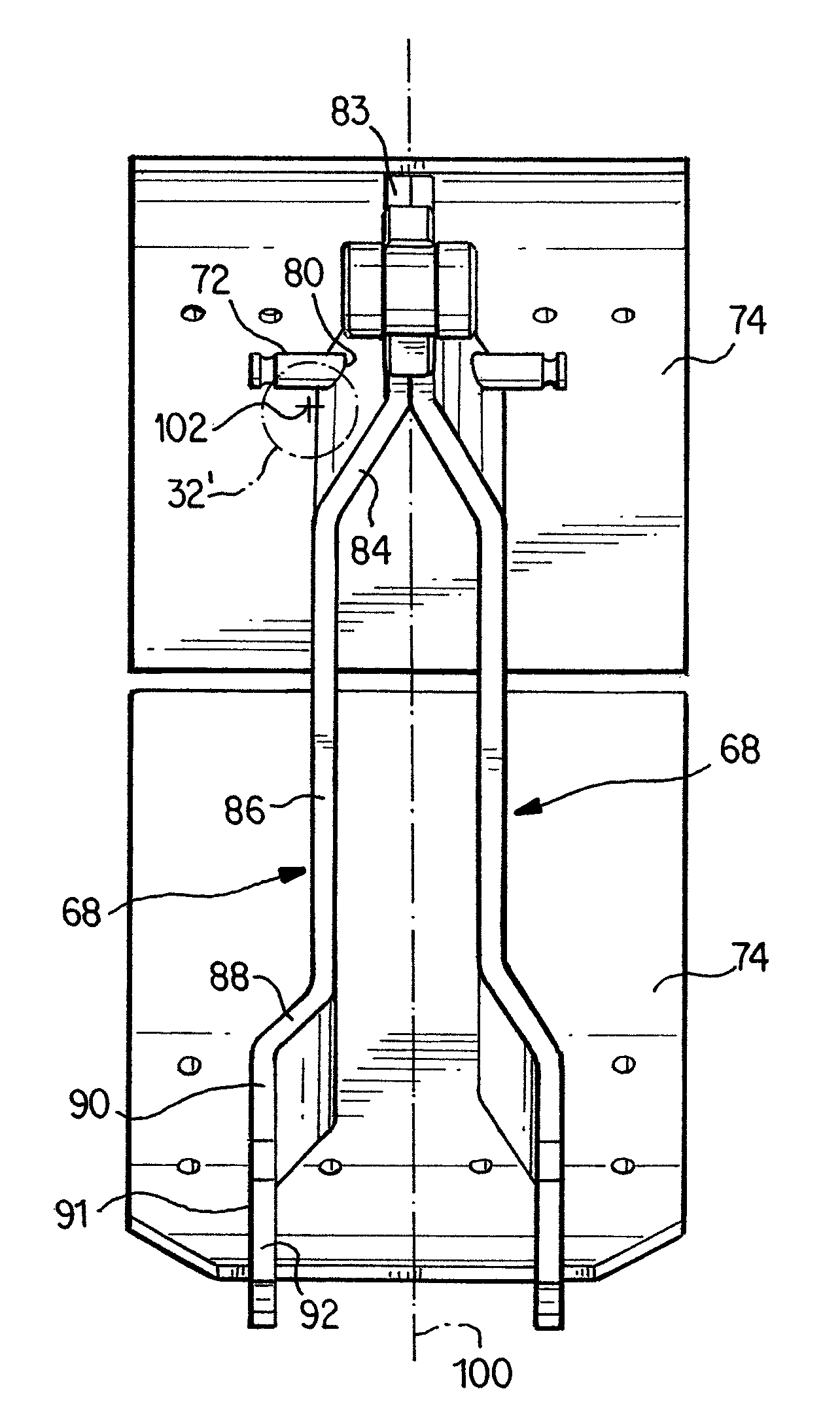 Double dogleg wide stance brake shoe web