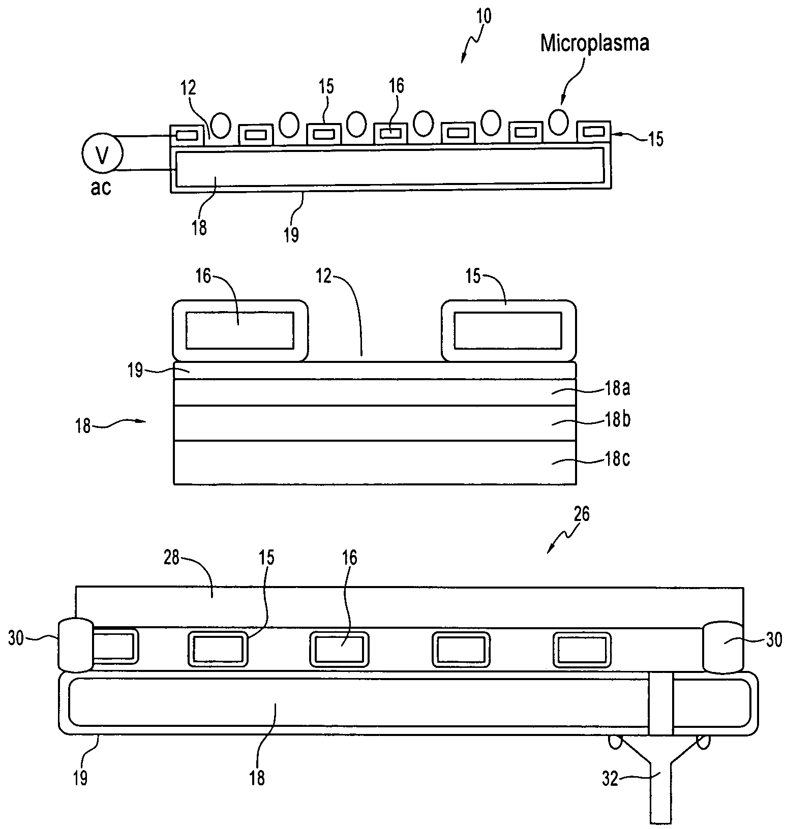 Arrays of microcavity plasma devices with dielectric encapsulated electrodes
