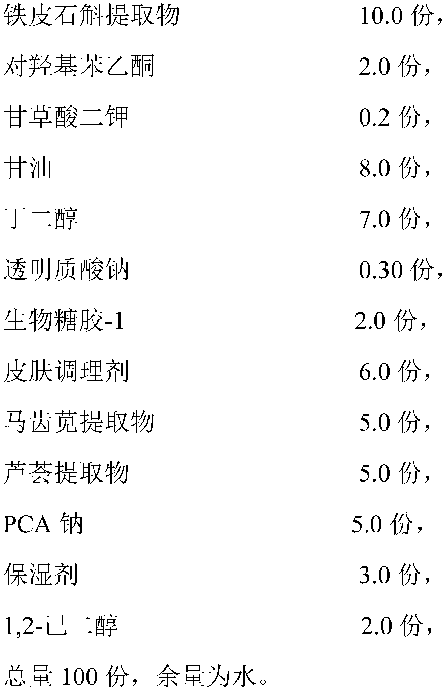 Skin smoothing toner containing Dendrobium candidum extract and preparation method thereof