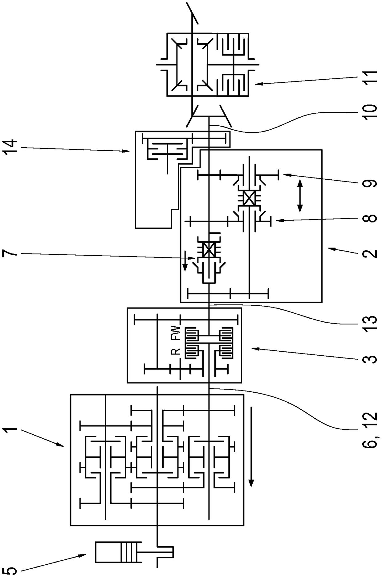 Transmission device for commercial vehicle