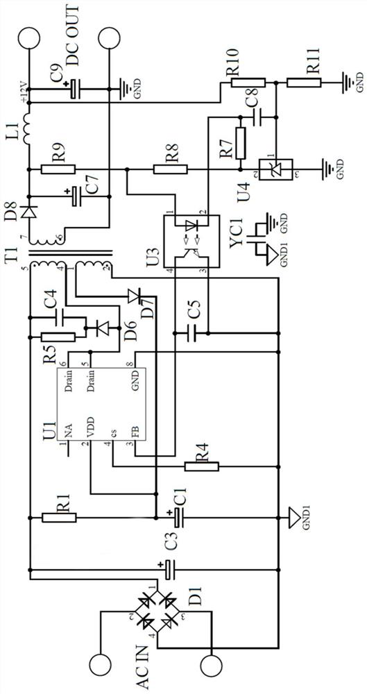 Switching power supply starting circuit of medium-voltage contactor