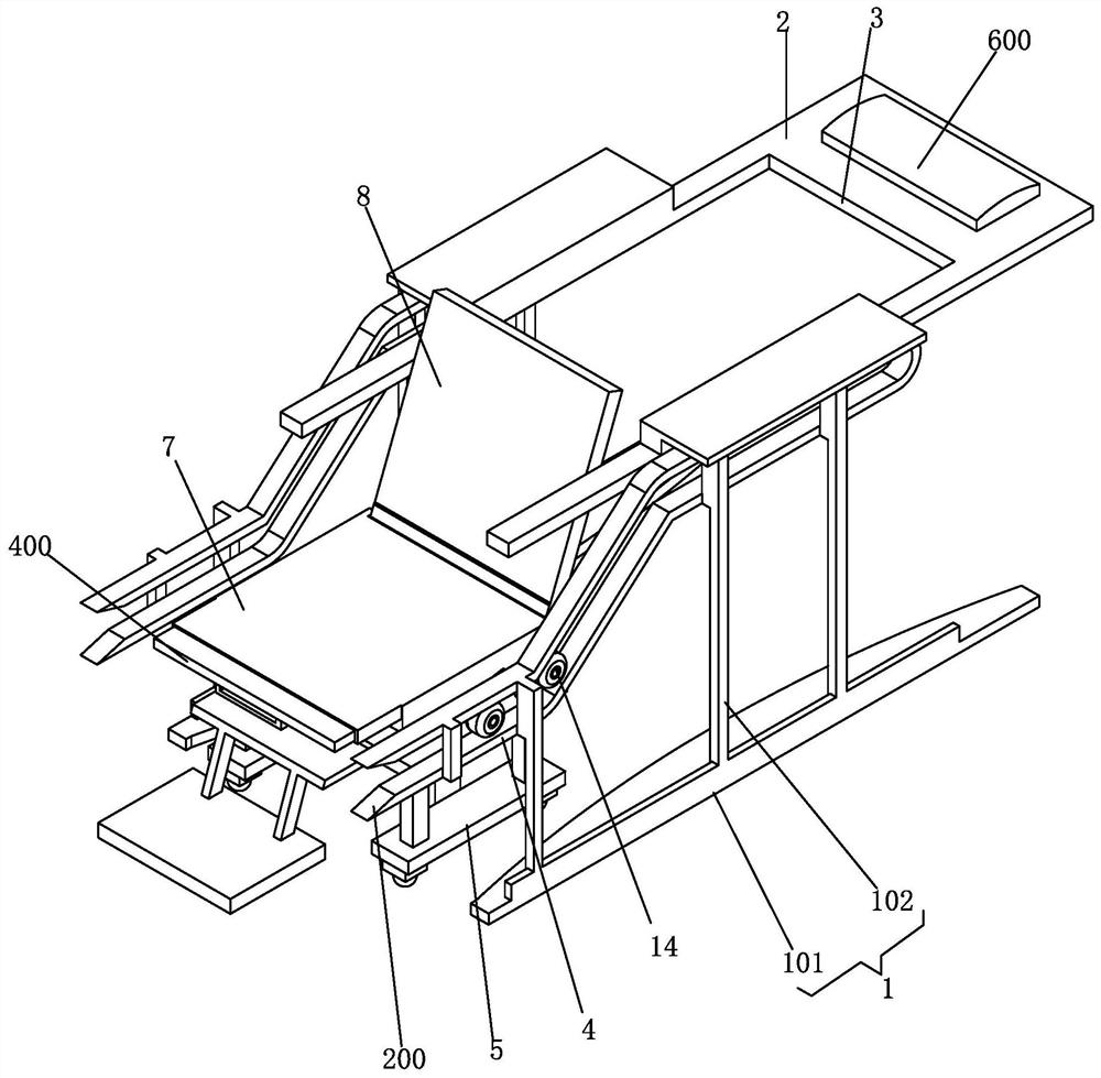 An emergency medical nursing bed provided with combined and separated auxiliary tracks