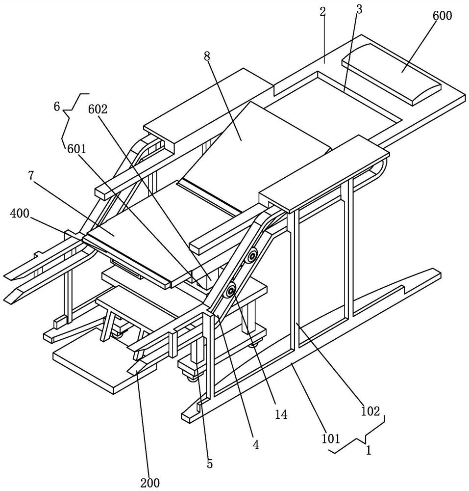 An emergency medical nursing bed provided with combined and separated auxiliary tracks