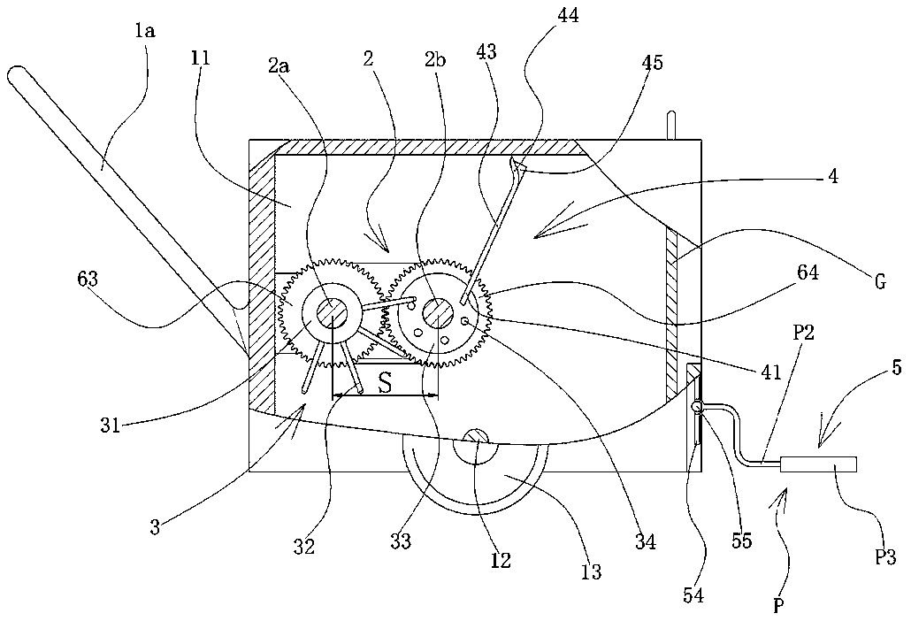 Ploughing machine with residue treatment function